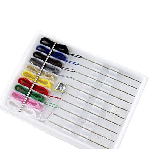 Xbsduih Set di 12 scatole da cucito Quick Fix, kit da cucito di emergenza, pre-filettato ago e filo