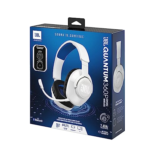 Quantum 360P Cuffie Gaming Over Ear Wireless Bluetooth per PlayStation, Cancellazione Attiva del Rumore, Microfono a Braccio Rimovibile, Audio 3D, Compatibili con Mac e Nintendo Switch, Bianco - Cuffia gaming - Immagine 5