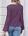 Fanway&EC Women's Long Sleeve V Neck Blouses Babydoll Tie Front Shirts Ruffle Hem Casual Crop Tops (Berry Purple,XX-Large,XX-Large,Adult,Female,US,Alpha,Regular,Regular)