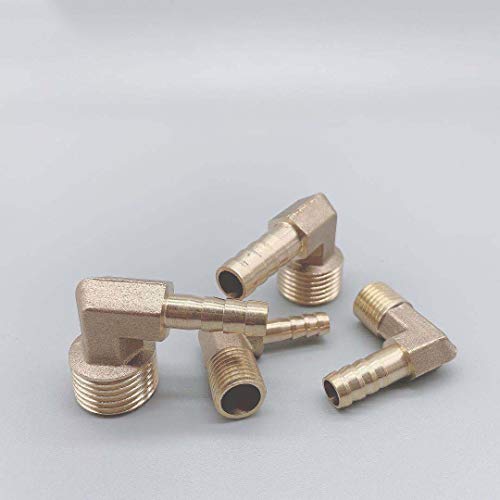 Codo de latón de 10mm conector de manguera rosca macho 1/2 BSP codo 90 grados 5