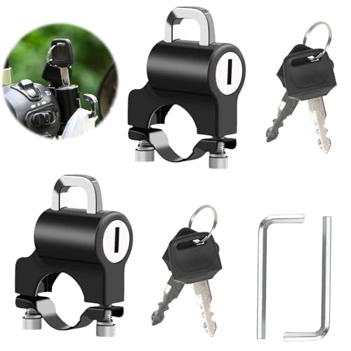 OWLMATE 2 Pièces Antivol Casque Moto, Universel Attache Casque Moto Avec 4 Clés, 2 clés hexagonales, 4 Vis
