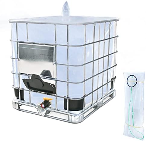 IBC Tote Cove, 275 Gallon IBC Water Storage Barrel Liner Bags,1000 Liter Rain Barrel Protective Accessorie (with Bottom Water Outlet)
