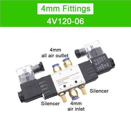 Vanne 4V120-06 électromagnétique pneumatique de commande directionnelle - 3