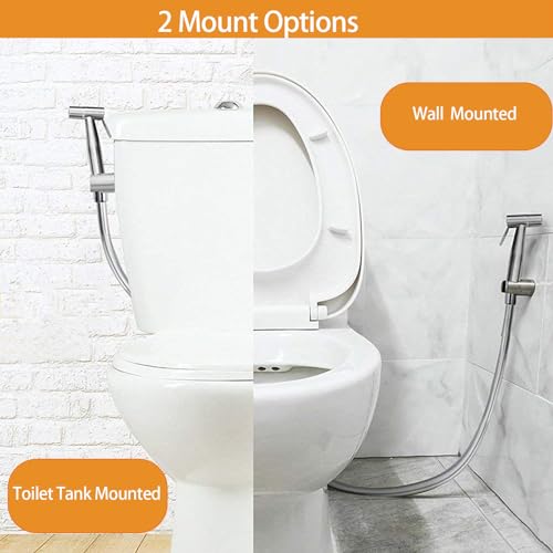 Goooodmore Handheld Bidet Sprayer for Toilet,Hand Held Stainless Steel Bidets for Existing Toilets with Adjustable Water Pressure,Toilet Bidet Sprayer Set for Feminine Wash