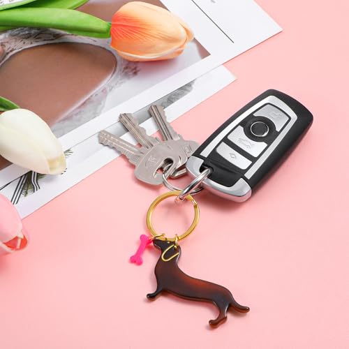 Giantree Dackel Schlüsselanhänger, Stilvolle Dackel Geschenke für Damen Glücksbringer Hunde Keychain Tasche Anhänger Geschenke für Lieblingsmensch Frauen Männer Kinder