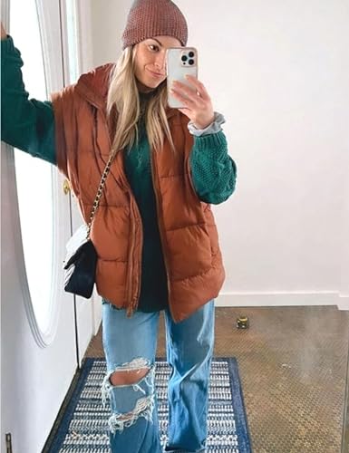 InterNos Womens Winter Puffer Vest Zip Up Stand Collar Sleeveless Padded Gilet Puffy Jacket 6