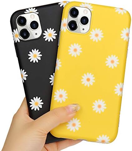 LLZ.COQUE for iPhone 7 Plus iPhone 8 Plus Case Cute Daisy Flowers Phone Case Soft Silicone Slim Fit Cute Floral Print Bumper Hybrid Protective Matte Case for iPhone 7 Plus iPhone 8 Plus, Grey