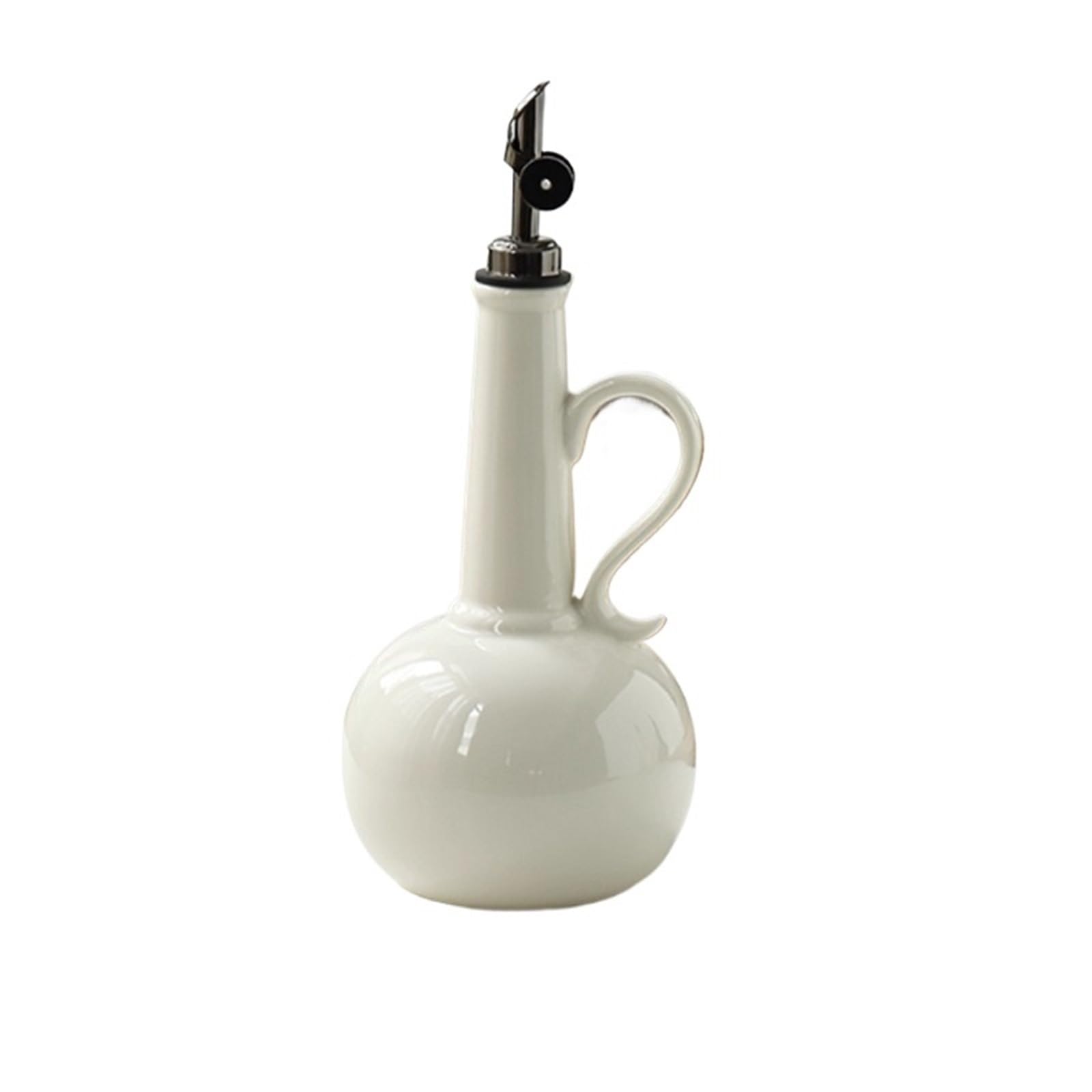 QAUUCP Ceramic Olive Oil Dispenser Bottle Ceramic Oil Bottle, Household Soy Sauce Vinegar Pot, Seasoning, Dispenser, Olive, Kitchen Tool(Color3)