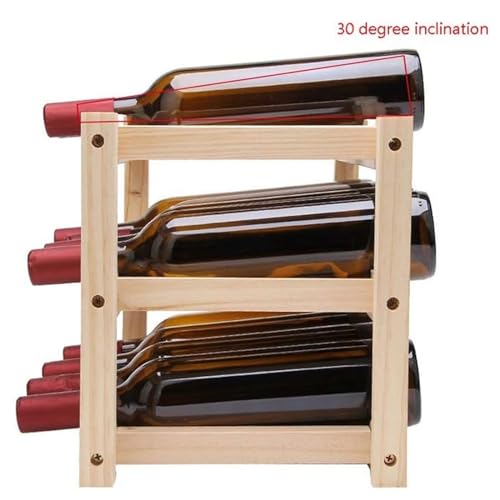 Soporte para botellas de vino de madera 12 botellas miniatura 6