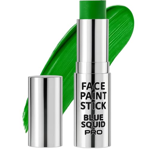 Blue Squid PRO Forest Green Face Paint Stick - Waterproof Body Paint for Adults & Kids Eye Black Baseball Eyeblack Softball - Hypoallergenic Twist-Up Non-Toxic Makeup Stick for Cosplay Sports SFX
