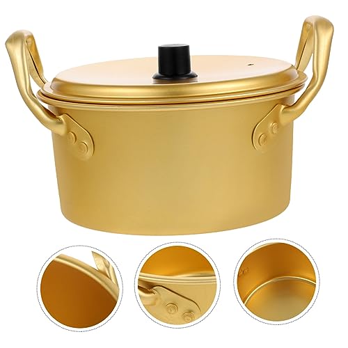 JEWEDECO Hot Pot Fonduetopf Kochtopf Praktischer Suppentopf Kochtopf Multifunktionstopf Suppentopf Mit Deckel Aluminiumtopf Aluminiumtopf Eintopftopf Gelbes Aluminium 16C Gas Kleiner – Bild 4