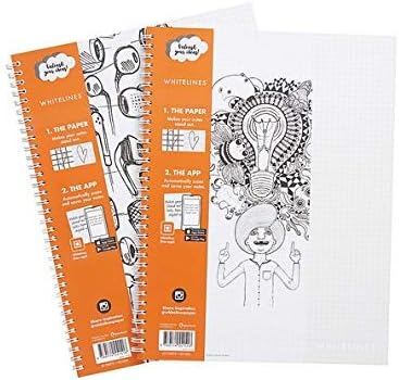 Whitelines A4 Squared Notebook 80gsm Paper (4 Pack)