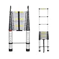5M/16.5FT Telescoping Ladder with Detachable Hooks,Aluminum Extension Foldable Telescopic Ladder,Portable for Household Daily Outdoor Activities, 330 Pound Capacity