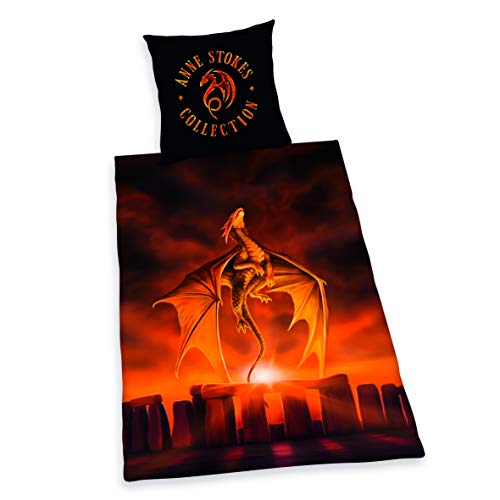 Herding Anne Stokes Bettwäsche-Set, Wendemotiv, Kopfkissenbezug 80 x 80...