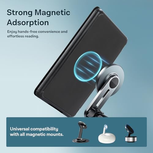 Image of CoBak Lightweight Stand Case for 7 inch 12th Gen 2024 and Colorsoft with Right Hand Strap - Compatible with iPhone MagSafe, for Samsung /Belkin /Anker Wireless Charging Pads,Fabric Black