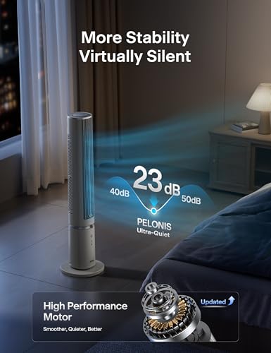 Image of PELONIS 40-Inch Tower Fan for Bedroom, Fan That Blows Cold Air, Oscillating Fan with Innovative Washable Design, 2000 CFM, 28ft /s Airflow, 4 Speeds + 2 Modes, 90 Oscillation, 23dB Quiet