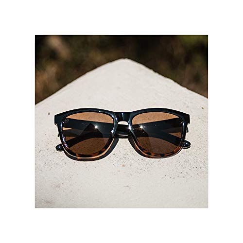 Knockaround Premiums Polarized Sunglasses With Full Uv400 Protection For Men And Women, With Glossy Black And Tortoise Shell Frames/Brown Lenses #TOP5
