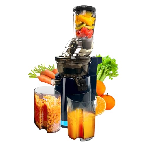 Jwevvie Cold Press Juicer Machine with 3.2 inch Large Feed Chute for Whole Fruits and Vegetables Durable Stainless Steel Masticating Juicer Large Auger