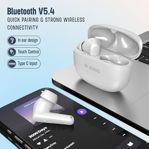Image of AROMA NB126 Bolt V5.4 Upto 60Hr Playtime* Dual Paring, Fast Charging, Heavy Bass Bluetooth