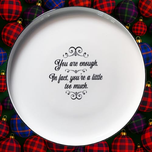 Plato grande de porcelana blanca 12 pulg con borde negro miniatura 2