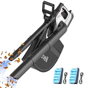 Litheli Akku Laubbläser & Laubsauger 2-in-1 Brushless Motor, 78m/s, 679m³/h, 45L Fangsack, 3 Stufen & Turbo-Modus, inkl. 2 * 4.0Ah Akku