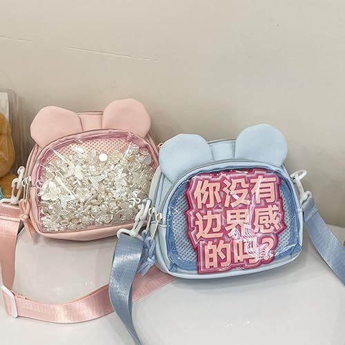 Practical Nylon Anime Accessory Bag Offering Different Carrying Option Shoulder Bags Crossbody Purse For Everyday Use Clear A3