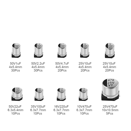 Kit de condensateurs électrolytiques 50 pièces pour vos réparations et projets audio