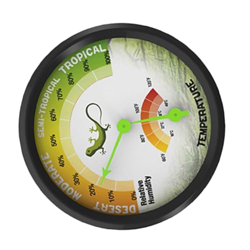 MERRYHAPY Reptile Terrarium Thermometer Hygrometer Mini Mechanical Temperature Measuring Device for Pet Enclosures Accurate Dual Function Easy to Install No Batteries Required for Indoor Use