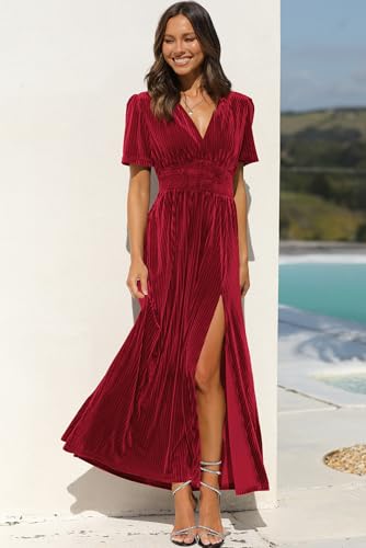 Image of Maxigerui Women's Velvet Maxi Dress Formal Dresses for Wedding Guest Dress