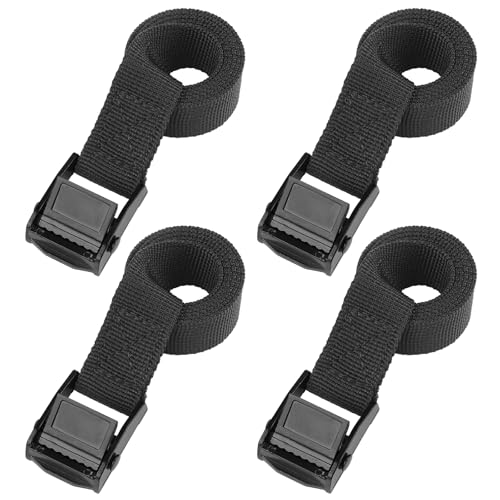 PEASUG Tie Down Straps 4 Pcs Lashing Small Short Ratchet Straps with Buckles 0.78 x 2 Adjustable Simple Cinch Cam Pull Suitable for Trucks Cargo Luggage Black