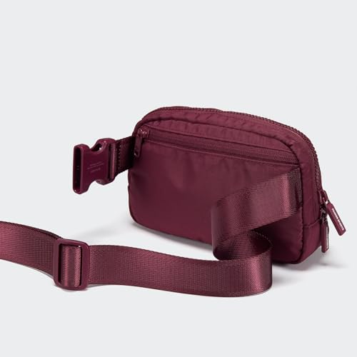 Image of Pander Two Way Zipper Fanny Pack Nylon Everywhere Belt Bag for Women, Water Repellent Waist Packs, Crossbody Bags with Adjustable Strap (Red Merlot).