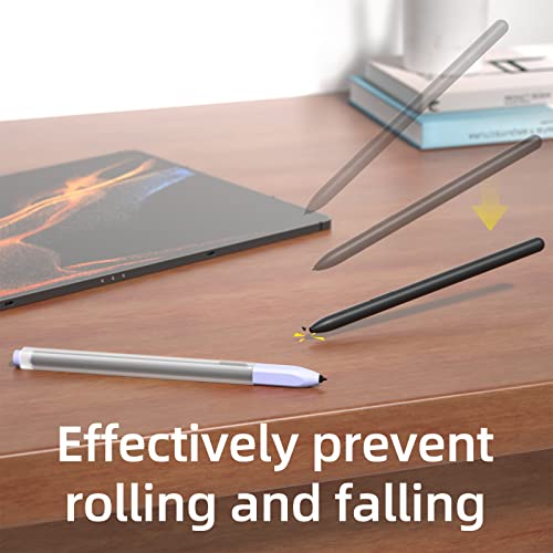 Image of Compatible with Samsung Galaxy Tab S7 /S7+ /S7 FE /S8 /S8+ /S8 Ultra /S9 /S9+ /S9 Ultra Pencil Case S Pen Case, Silicone Translucent Non-Slip Cover.?Lavender?