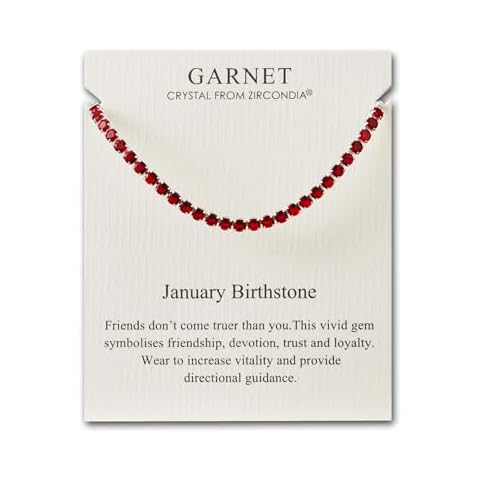 Philip Jones January Birthstone Bracelet with Garnet Cover