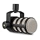 RØDE PodMic Dynamisches Mikrofon mit Rundfunkqualität mit integrierter Schwenkhalterung für Podcasting, Streaming, Spiele und Sprachaufnahmen, XLR , Schwarz