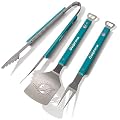 YouTheFan NFL Miami Dolphins Spirit Series 3-Piece BBQ Set , Stainless Steel, 22" x 9"