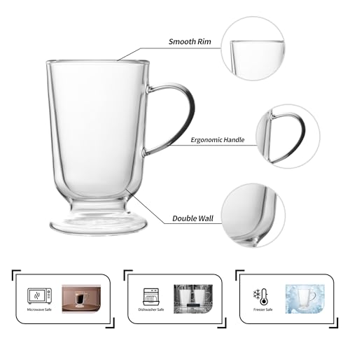 Set de 4 Mugs de Vidrio Borosilicato 12.5 oz Doble Pared miniatura 4