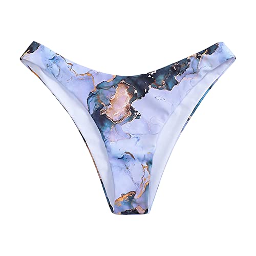 FGUUTYM Pantalones cortos de entrenamiento para mujer de corte alto, estampado de playa, bikini de cintura alta, tanga para hombre, a, S