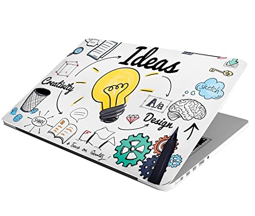 ANCIARY Full Laptop Skin Stickers HD Quality Sticker for Laptops Upto 15.6" Compatible with Apple/Dell/HP/Lenovo/Acer/Asus/Sony (Dustproof|Waterproof|Scratchproof|Reusable) - Creativity FL EDS1
