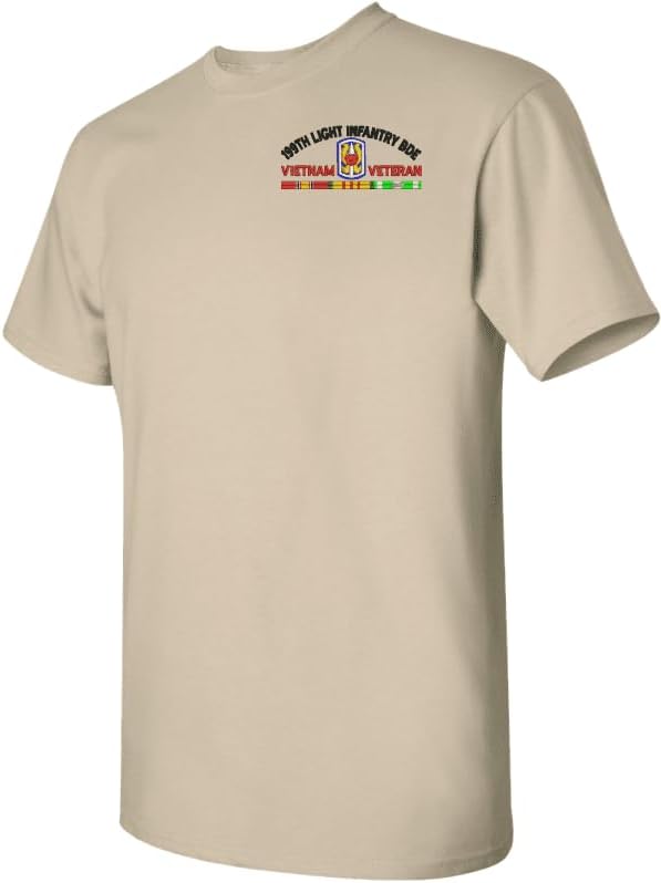 199th Light Infantry Brigade Vietnam Veteran with Ribbons Embroidered T-Shirt