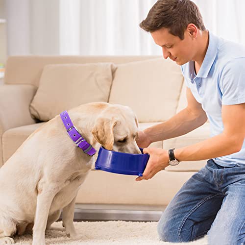 Nylon Dog Collar Soft Padded Breathable Reflective Adjustable Tactical Waterproof Pet Collar With Durable Metal Buckle For Small Medium Large Dogs (S, Purple) #TOP4