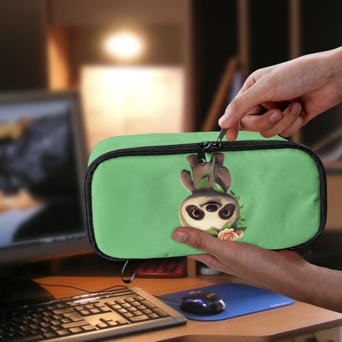 Image of Cute Sloth Girls Pencil Case Large Capacity,Flower Pencil Pouch for Kids Adorable Pencil Bag for Preschool Children Boys Lightweight Pencil Box for Adutls Men Teenagers Students