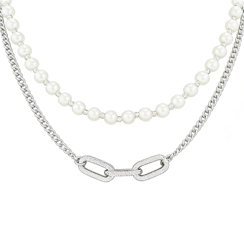 SUKKCCNO Pearl Necklace for Men Handpick Freshwater Cultured Pearl Choker