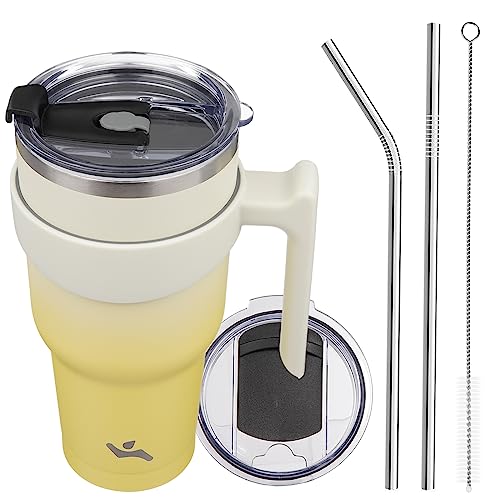 Image of Konokyo 40 oz Tumbler with Handle and Straw, Insulated Travel Mug