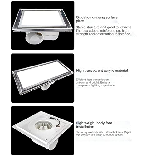 Ventilador extractor de techo 2 en 1 con luz, ventilador de ventilación LED de bajo ruido, combinación cuadrada para baño, cocina y hogar, extractor potente de 40W miniatura 2
