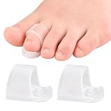 ZENQARI Correttore per Secondo Dito del Piede in Silicone Morbido, Raddrizzatore per Dita a Martello e Sovrapposte, Trasparente, 2 Pezzi, Supporto Fisico per Scarpe e Cura Domestica