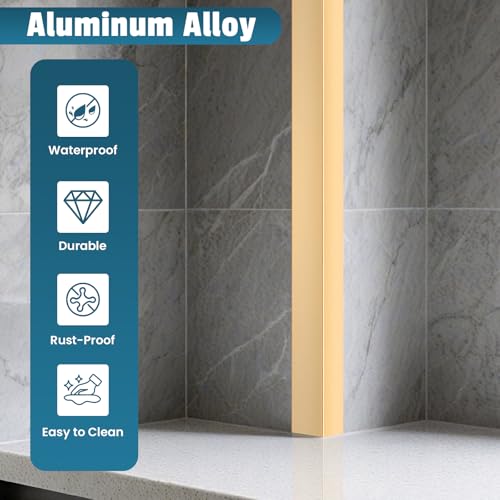 Image of 4Pcs 36 inch Metal Corner Protector, L-Molding Corner Guards for Walls, Cabinets, Baseboards, Furniture Decorative Trim, Size 36 inch x 2 inch (Gold,Pack of 4)