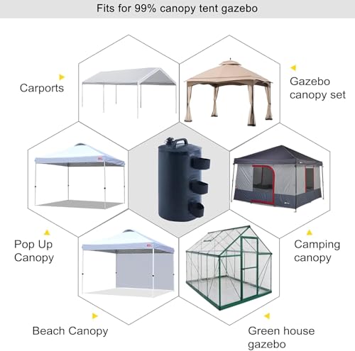MASTERCANOPY Gazebo Water Weight Bags,Leg Weights for Pop Up Canopy 4pcs/Pack Black 7 MASTERCANOPY Gazebo Water Weight Bags,Leg Weights for Pop Up Canopy 4pcs/Pack Black - Image 7
