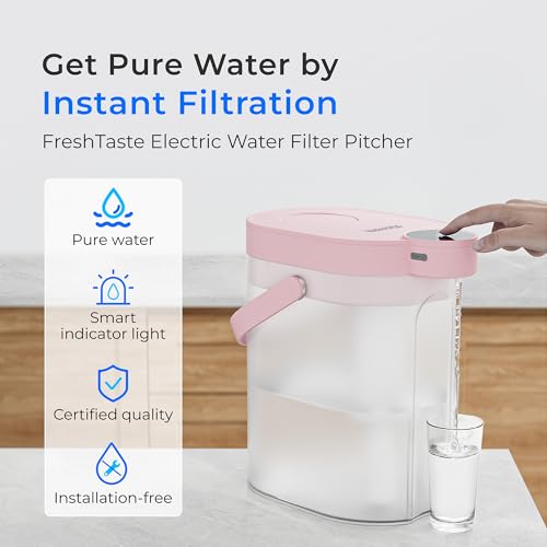 Image of Waterdrop ED06P Electric Insant Water Filter Pitcher, 17-Cup Capacity, Pink