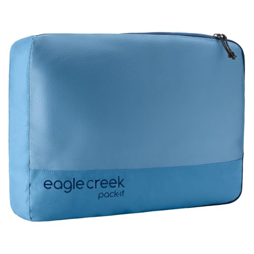 Eagle Creek Pack-It Reveal Cube - Lightweight Packing Cubes for Optimizing Luggage Space - Easy to Carry - Translucent Fabric - Water-Resistant - Easy Grab Zipper - Large - Blue Dawn