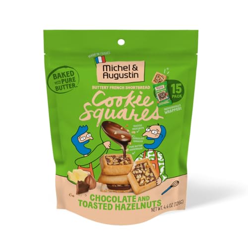 Michel &amp; Augustin Chocolate Hazelnut Shortbread Cookies, 15ct Bag
